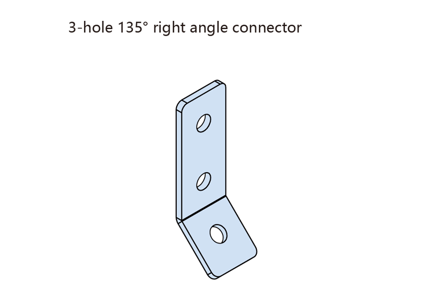3-hole 135° right angle connector 